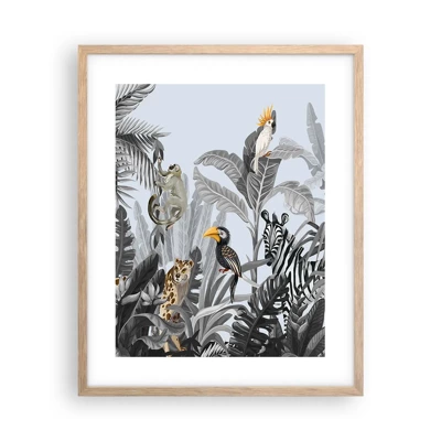 Affiche dans un chêne clair - Poster - Conte de fées africain - 40x50 cm