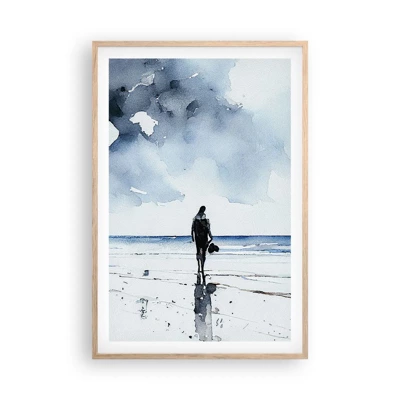 Affiche dans un chêne clair - Poster - Conversation avec la mer - 61x91 cm