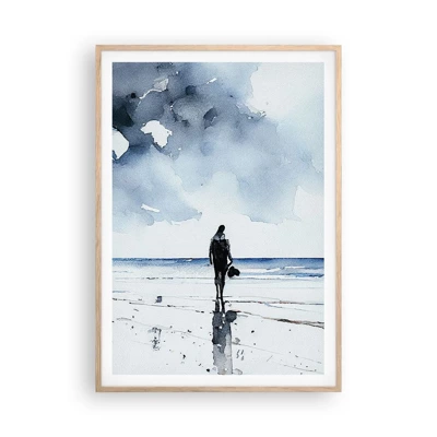 Affiche dans un chêne clair - Poster - Conversation avec la mer - 70x100 cm