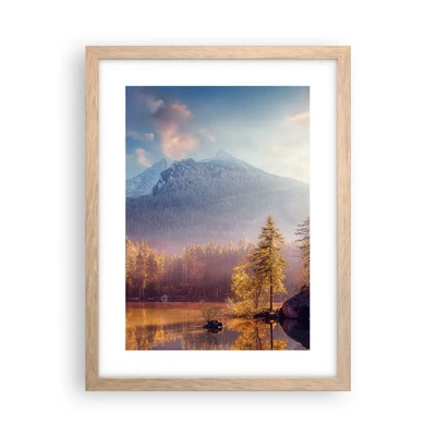 Affiche dans un chêne clair - Poster - Dans les montagnes et les vallées - 30x40 cm