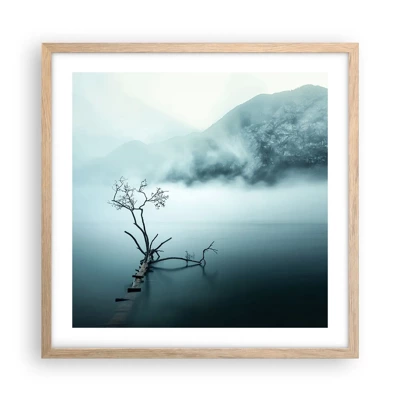 Affiche dans un chêne clair - Poster - D'eau et de brouillard - 50x50 cm