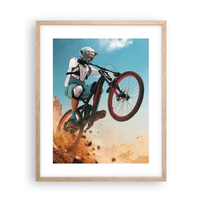 Affiche dans un chêne clair - Poster - Démon de la folie du vélo - 40x50 cm