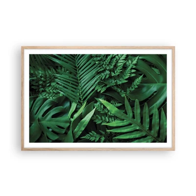 Affiche dans un chêne clair - Poster - Emmitouflé de verdure - 91x61 cm