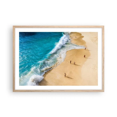 Affiche dans un chêne clair - Poster - Et ensuite le soleil, la plage… - 70x50 cm