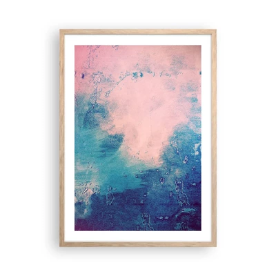 Affiche dans un chêne clair - Poster - Etreintes bleues - 50x70 cm