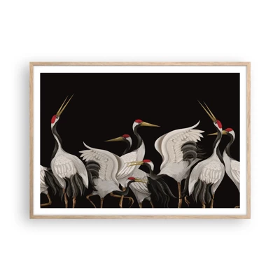 Affiche dans un chêne clair - Poster - Histoire d'oiseaux - 100x70 cm