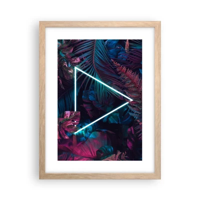 Affiche dans un chêne clair - Poster - Jardin de style disco - 30x40 cm