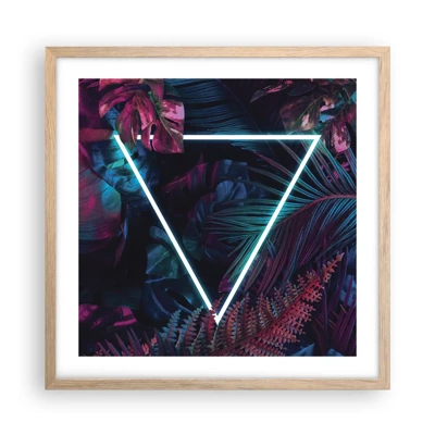 Affiche dans un chêne clair - Poster - Jardin de style disco - 50x50 cm