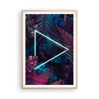 Affiche dans un chêne clair - Poster - Jardin de style disco - 70x100 cm
