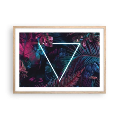 Affiche dans un chêne clair - Poster - Jardin de style disco - 70x50 cm