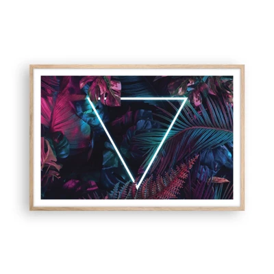 Affiche dans un chêne clair - Poster - Jardin de style disco - 91x61 cm