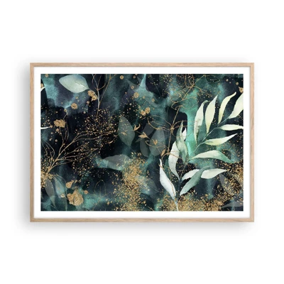 Affiche dans un chêne clair - Poster - Jardin magique - 100x70 cm