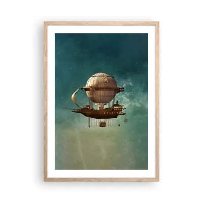 Affiche dans un chêne clair - Poster - Jules Verne vous salue - 50x70 cm