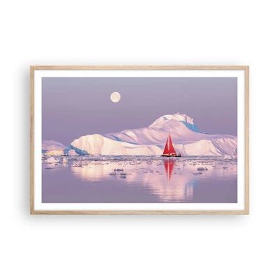 Affiche dans un chêne clair - Poster - La chaleur de la voile, le froid de la glace - 91x61 cm