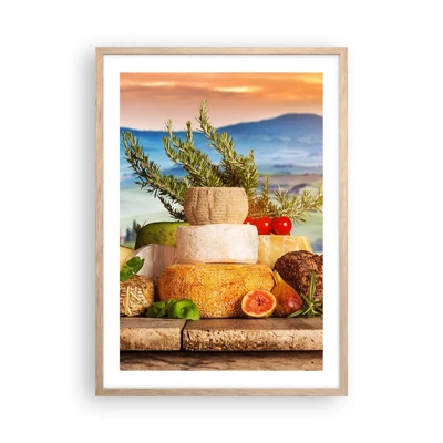 Affiche dans un chêne clair - Poster - La joie de vivre à l'italienne - 50x70 cm
