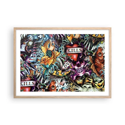 Affiche dans un chêne clair - Poster - Le rêve du tatoueur - 70x50 cm