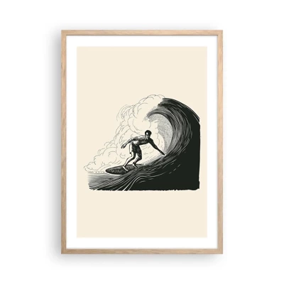 Affiche dans un chêne clair - Poster - Le roi de la vague - 50x70 cm