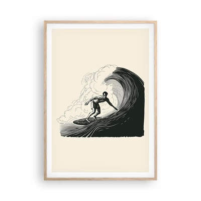 Affiche dans un chêne clair - Poster - Le roi de la vague - 70x100 cm