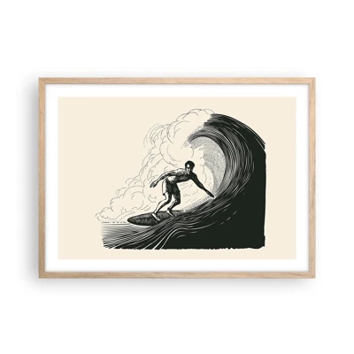 Affiche dans un chêne clair - Poster - Le roi de la vague - 70x50 cm
