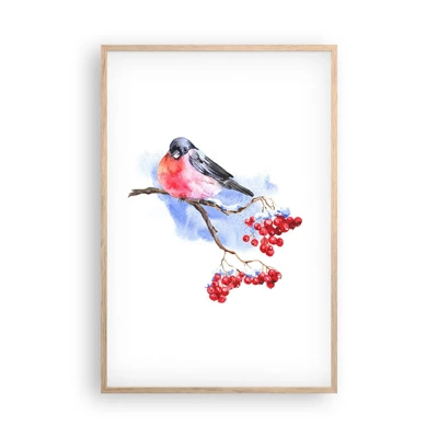 Affiche dans un chêne clair - Poster - L'hiver en couleurs - 61x91 cm