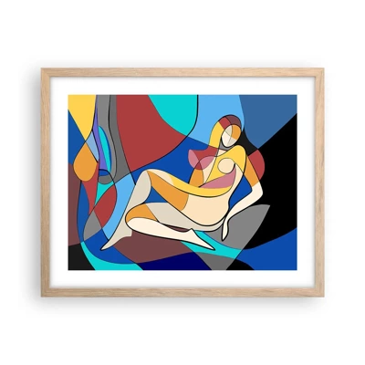 Affiche dans un chêne clair - Poster - Nu cubiste - 50x40 cm