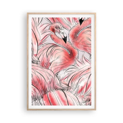 Affiche dans un chêne clair - Poster - Oiseau corps de ballet - 70x100 cm