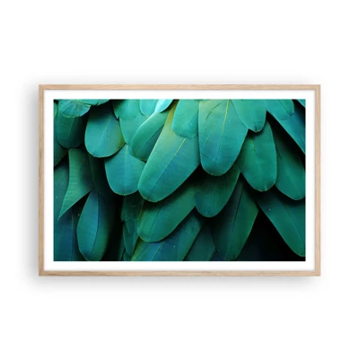 Affiche dans un chêne clair - Poster - Perfection de la nature du perroquet - 91x61 cm