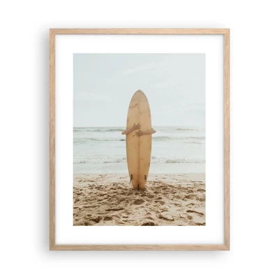 Affiche dans un chêne clair - Poster - Pour l'amour des vagues - 40x50 cm