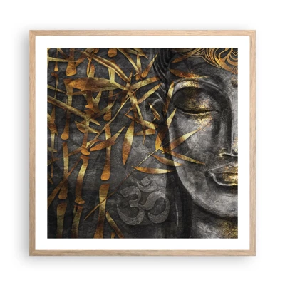 Affiche dans un chêne clair - Poster - Ressentir le calme - 60x60 cm