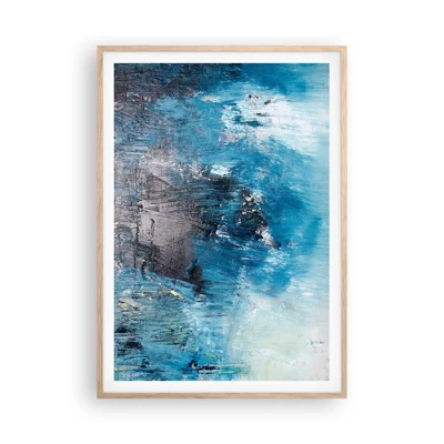 Affiche dans un chêne clair - Poster - Rhapsodie en bleu - 70x100 cm