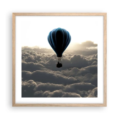 Affiche dans un chêne clair - Poster - Un vagabond au dessus des nuages - 50x50 cm