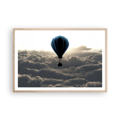 Affiche dans un chêne clair - Poster - Un vagabond au dessus des nuages - 91x61 cm