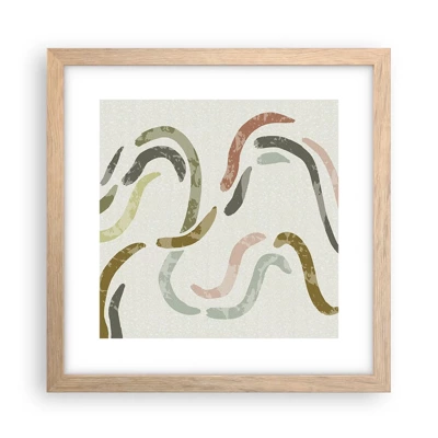 Affiche dans un chêne clair - Poster - Une joyeuse danse de l'abstraction - 30x30 cm