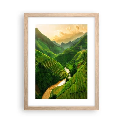 Affiche dans un chêne clair - Poster - Vallée vietnamienne - 30x40 cm