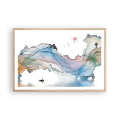 Affiche dans un chêne clair - Poster - Vers les montagnes de cristal - 91x61 cm