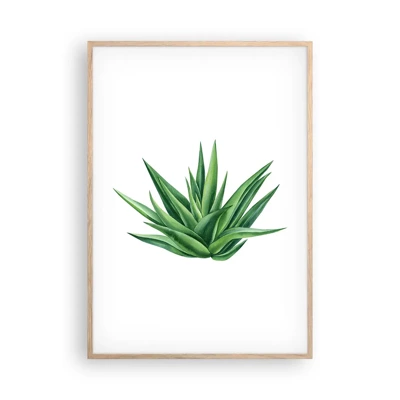 Affiche dans un chêne clair - Poster - Vert – force – vie - 70x100 cm