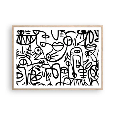 Affiche dans un chêne clair - Poster - Visages et mirages - 100x70 cm