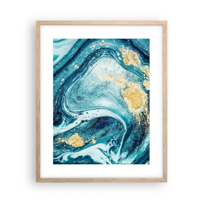 Affiche dans un chêne clair - Poster - Vortex bleu - 40x50 cm