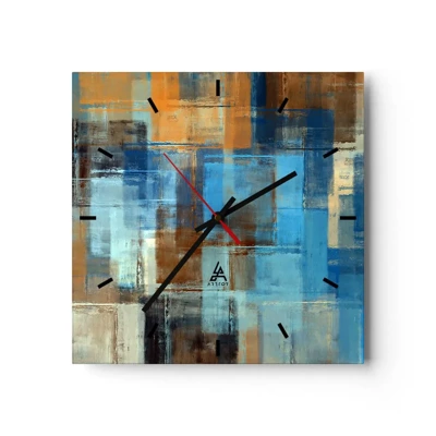 Horloge murale - Pendule murale - A travers le voile bleu - 30x30 cm