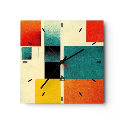 Horloge murale - Pendule murale - Abstraction géométrique – bonne énergie - 30x30 cm