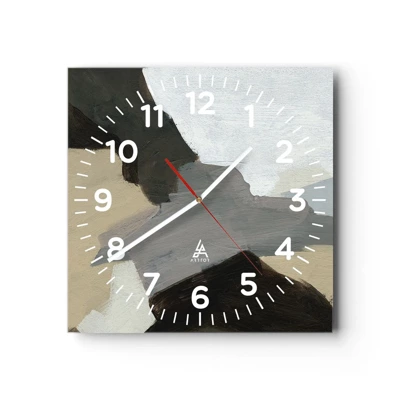 Horloge murale - Pendule murale - Abstraction : le carrefour du gris - 40x40 cm