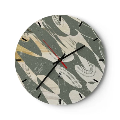 Horloge murale - Pendule murale - Abstraction rythmique - 40x40 cm