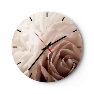 Horloge murale - Pendule murale - Au coeur d'ue la rose - 30x30 cm