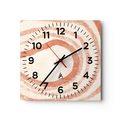 Horloge murale - Pendule murale - Cercles de corail – composition - 30x30 cm