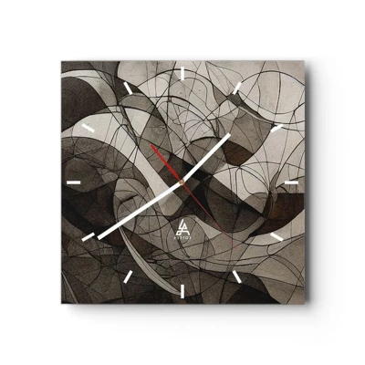 Horloge murale - Pendule murale - Circulation des couleurs de la terre - 30x30 cm