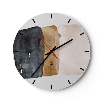 Horloge murale - Pendule murale - Composition de couleurs de la terre - 40x40 cm
