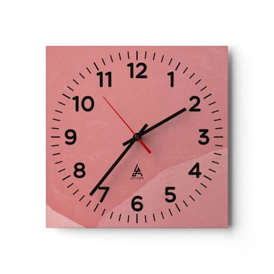 Horloge murale - Pendule murale - Composition organique en rose - 30x30 cm