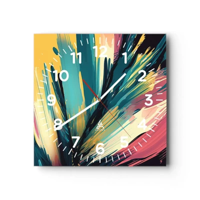 Horloge murale - Pendule murale - Composition – une explosion de joie - 30x30 cm