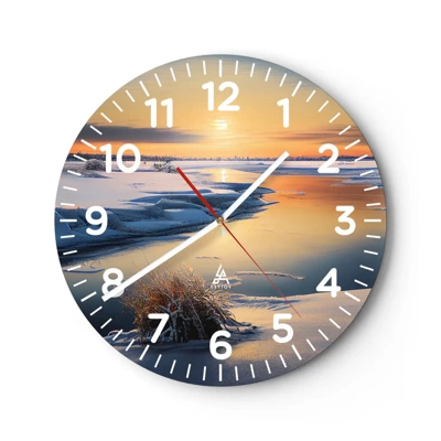 Horloge murale - Pendule murale - Coucher de soleil d'hiver - 30x30 cm