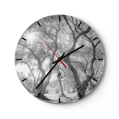 Horloge murale - Pendule murale - Dans l'oliveraie - 30x30 cm